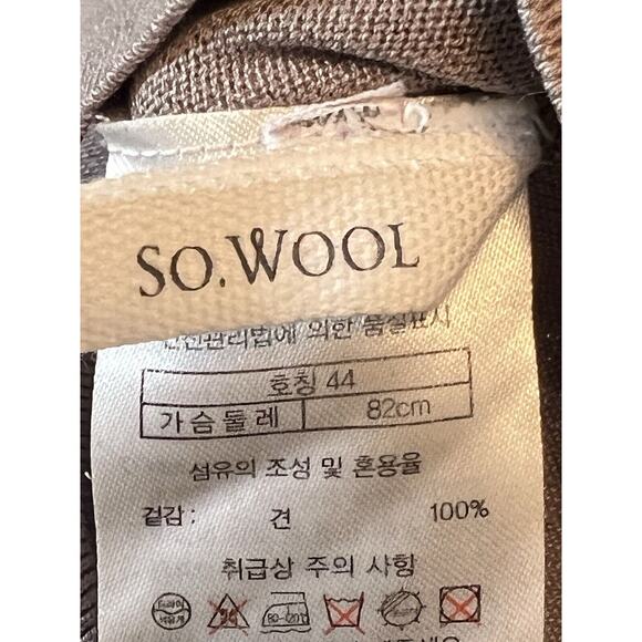 so. wool Turtleneck Sweater Women's Size 44 Gray/Brown - Picture 8 of 9